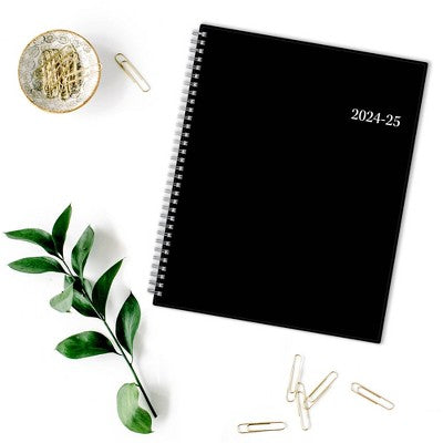 Blue Sky 2024-25 Weekly/Monthly Planner 11"x8.5" Wirebound Black