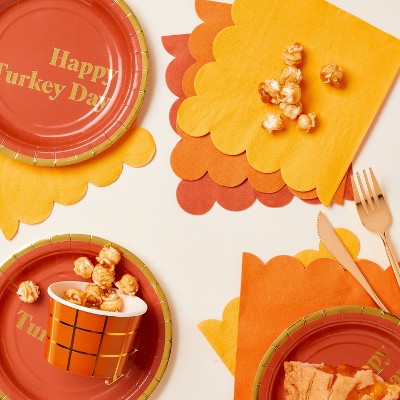 Thanksgiving 20ct Scalloped Lunch Napkins - Spritz