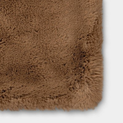 Faux Fur Throw Pillow Camel - Threshold