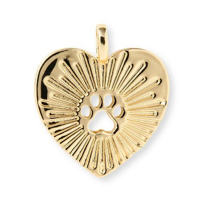 Paw Cutout Heart Charm - Gold - The Cuddle Collab