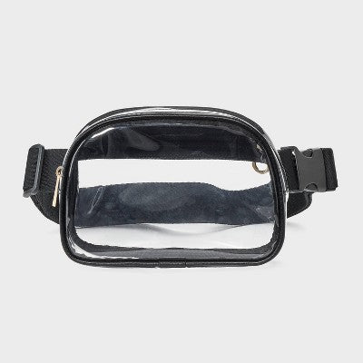 Essential Belt Crossbody Bag - Universal Thread Clear/Black: TPU Shell, Adjustable Strap, Crossbody Style, Solid Pattern