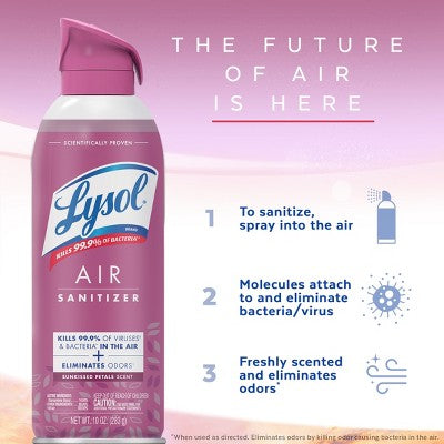 Lysol Air Sanitizing Spray - Sunkissed Petals - 10oz/2pk