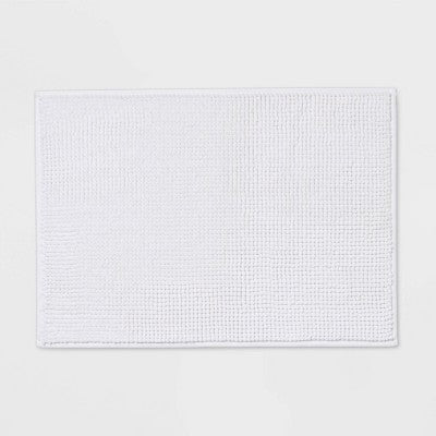 17"x24" Everyday Chenille Bath Rug White - Room Essentials