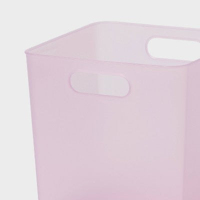 6''x6.2'' 4pk Mini Decorative Storage Bin Pink Transparent - Brightroom