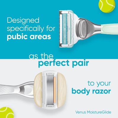 Venus Fem Intimate Women's 1 Disposable Razor Handle with 2 Refills - Tennis