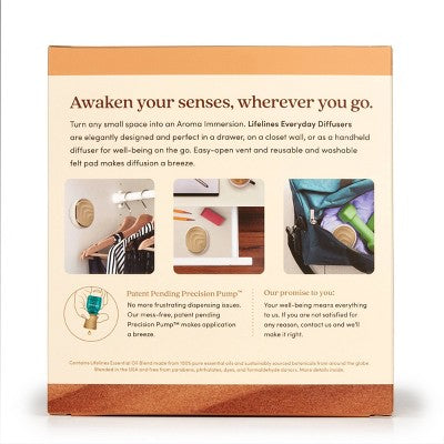 2pk Everyday Diffuser Set plus Essential Oil Blend - Lifelines: Includes Wall Mounts, Precision Pump, No Battery Needed
