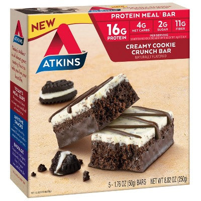 Atkins Creamy Cookie Crunch Meal Bar - 5pk