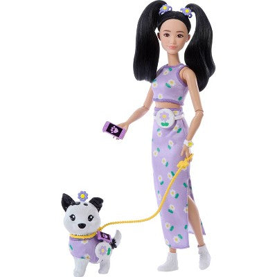 Barbie Twinning Looks Fashion Doll with Pet Dog