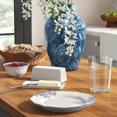 Stella 2pc Stoneware Ceramic Butter Dishes White - Threshold