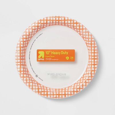 Halloween Disposable Plate 10" - Orange Plaid - 24ct - up&up