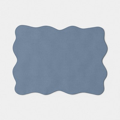 4pk Cotton Scallop Edge Placemat Blue - Threshold