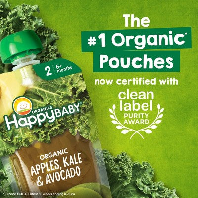 Happy Baby Organics Clearly Crafted Stage 2 Pears, Kale & Spinach 4oz