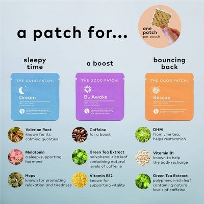 The Good Patch Fan Faves Set Plant-Based Vegan Wellness Patch - 3ct