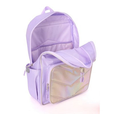 Locker Club Kids' 16L Nylon Backpack with Headphone Pencil Pouch - Lavender: Lightweight School Bag