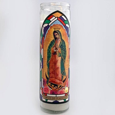 Jar Candle Virgen De Guadalupe White - Continental Candle