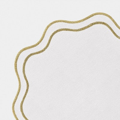 2pk Christmas Chargers Natural Scallop Gold Rim - Threshold