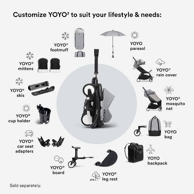 Stokke YOYO3 Stroller Lightweight & Compact Carry-On Compatible - Black Stone - 6m+ (LOCAL PICKUP ONLY)