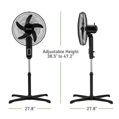 Holmes 16" Blade Breeze Manual Stand Oscillating Fan Black