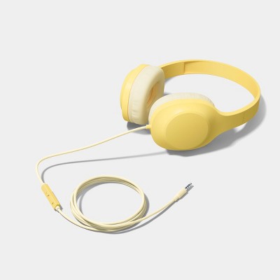 Wired On-Ear Headphones Sunny Yellow/White - heyday