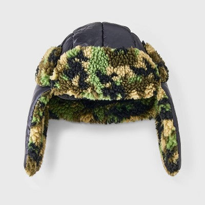 Boys' Fleece Trapper Hat - Cat & Jack Black 4-14