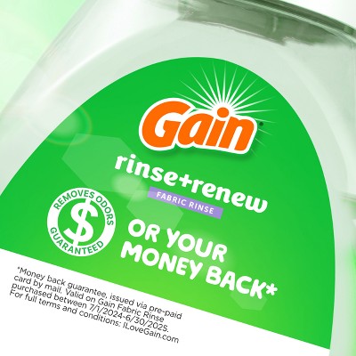 Gain Rinse + Renew Fabric Rinse - Dewdrop Dream - Rinse Out Odors - 48 fl oz