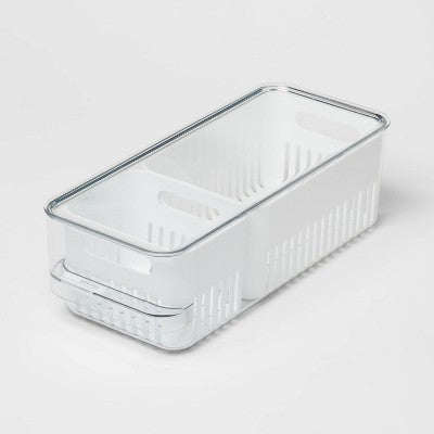 Lidded Fridge Storage with 2 Internal Inserts - Brightroom
