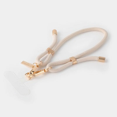Wristlet Phone Strap - heyday Woven Rope with Metal Accents - Beige