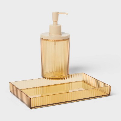 Ribbed Soap Pump Tan - Room Essentials
