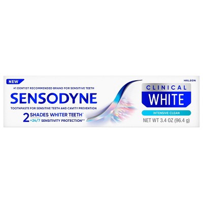 Sensodyne Clinical White Intensive Clean and Whitening for Sensitive Teeth Toothpaste - 3.4oz