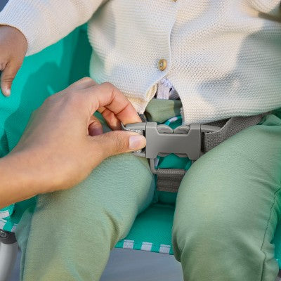 Bright Starts Pop 'n Dine Portable High Chair Indoor/Outdoor - Teal: Removable Tray, Metal, 3-Point Harness (LOCAL PICKUP ONLY)