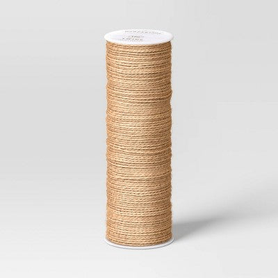 2" Jute Christmas Ribbon Natural 150ft - Wondershop