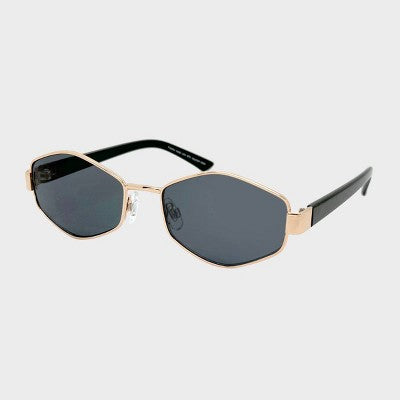 Oval Metal Plastic Combination Sunglasses - Wild Fable Gold