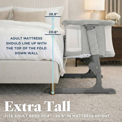 Baby Delight Beside Me Dreamer Bassinet & Bedside Sleeper - Soft Heathered Gray (LOCAL PICKUP ONLY)