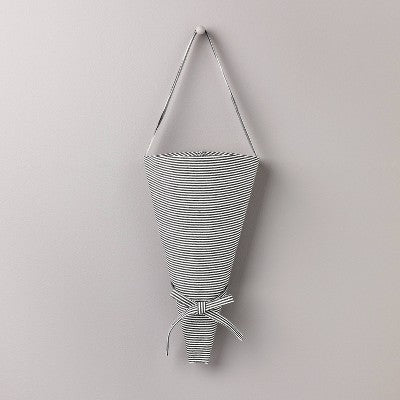 Conical Striped Fabric Flower Market Tote Gray/Cream - Hearth & Hand with Magnolia