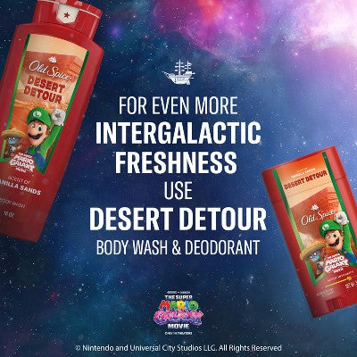 Old Spice x The Super Mario Galaxy 24/7 Odor Control Aluminum-Free Deodorant Body Spray - Desert Detour - 5.1 fl oz