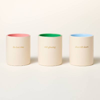 3ct Ceramic Jar Candle Gift Set Cream/Green/Pink/Blue - kate spade new york x Target