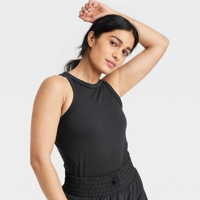 Women's Highneck Racerback Tank Top - All In Motion Black M