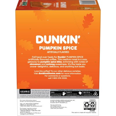 Dunkin' Pumpkin Spice Flavored Medium Roast Coffee Keurig K-Cup Pods - 22ct