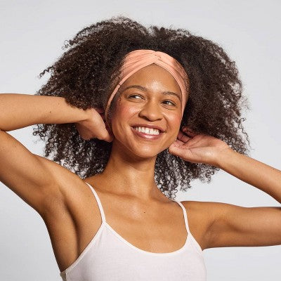 Kitsch-Mass Recycled Fabric Wide Twist Headbands Set- Rosewood - 2ct