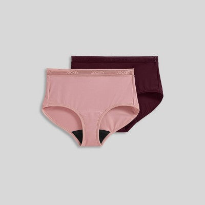 Jockey Generation Women's Period Undies Briefs 2pk - Rose Burgundy XXXL: Leak-Resistant, High Rise, Tagless