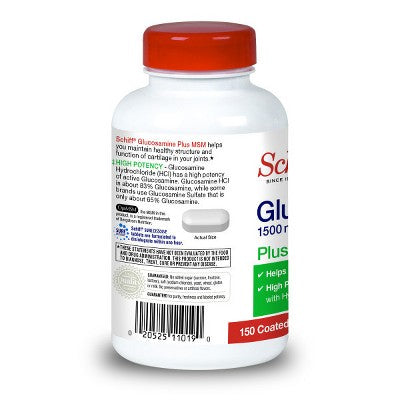 Schiff Glucosamine 1500mg Plus MSM and Hyaluronic Acid Tablets - 150ct