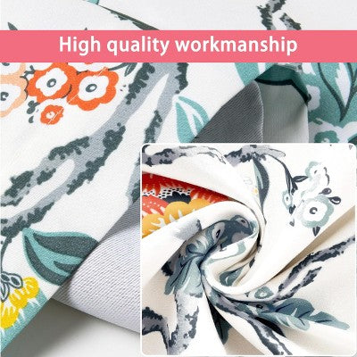 DriftAway Ada Floral Botanical Print Flower Leaf Lined Thermal Insulated Blackout Window Curtains Orange Teal 52X54