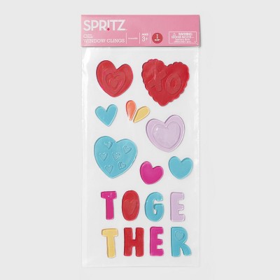 17ct Valentine's Day Window Gel Clings - Spritz