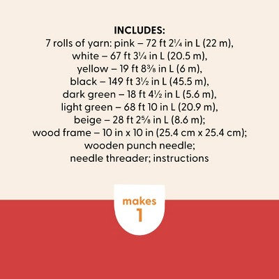 Punch Needling Canvas Kit - Mondo Llama: Needle Punch Craft Kit for Adults, Includes Yarn & Needle, Art & Design Theme