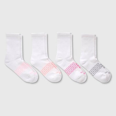 Hanes Women's 4pk Absolute Active Crew Socks - White 5-9