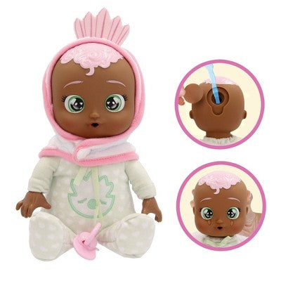 Cry Babies Tiny Cuddles Newborn 10" Daphne Baby Doll Pink Hair/Green Eyes