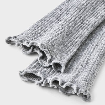 Girls' Footless Ribbed Tights - Cat & Jack Heather Gray S