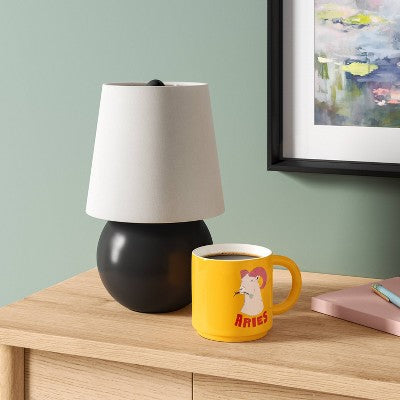 Mini Ceramic Lamp with Finial Black - Room Essentials