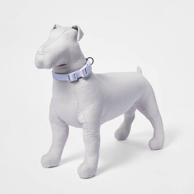 Basic Dog Adjustable Collar with Color Matching Buckle - M - Lilac - Boots & Barkley