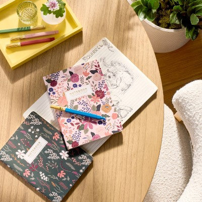 3pk Ruled Journals Floral - Threshold: Soft Cover, Sewn Binding, 6x8 Inches, 120 Pages, Lined Paper, Multicolored
